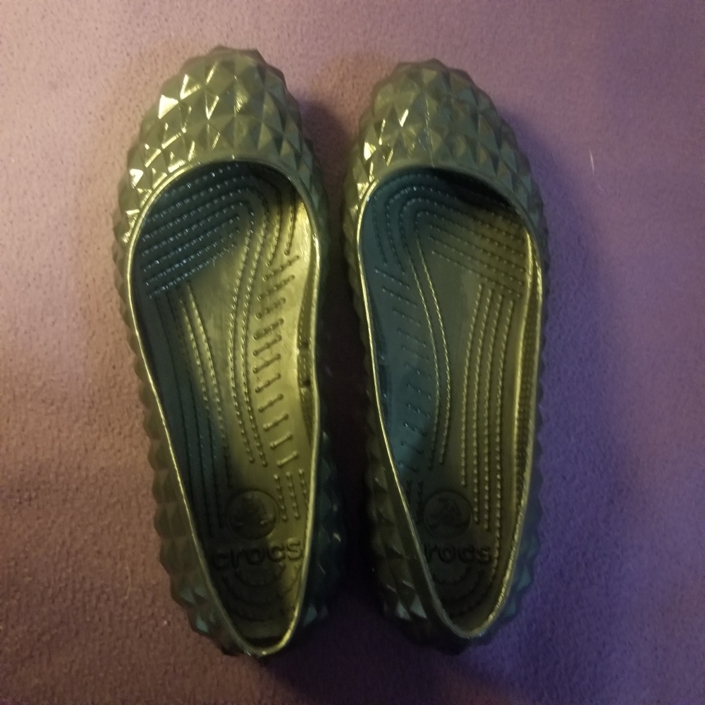 CROCS-Super Molded Pyramid Slip On Ballet  Flats 8